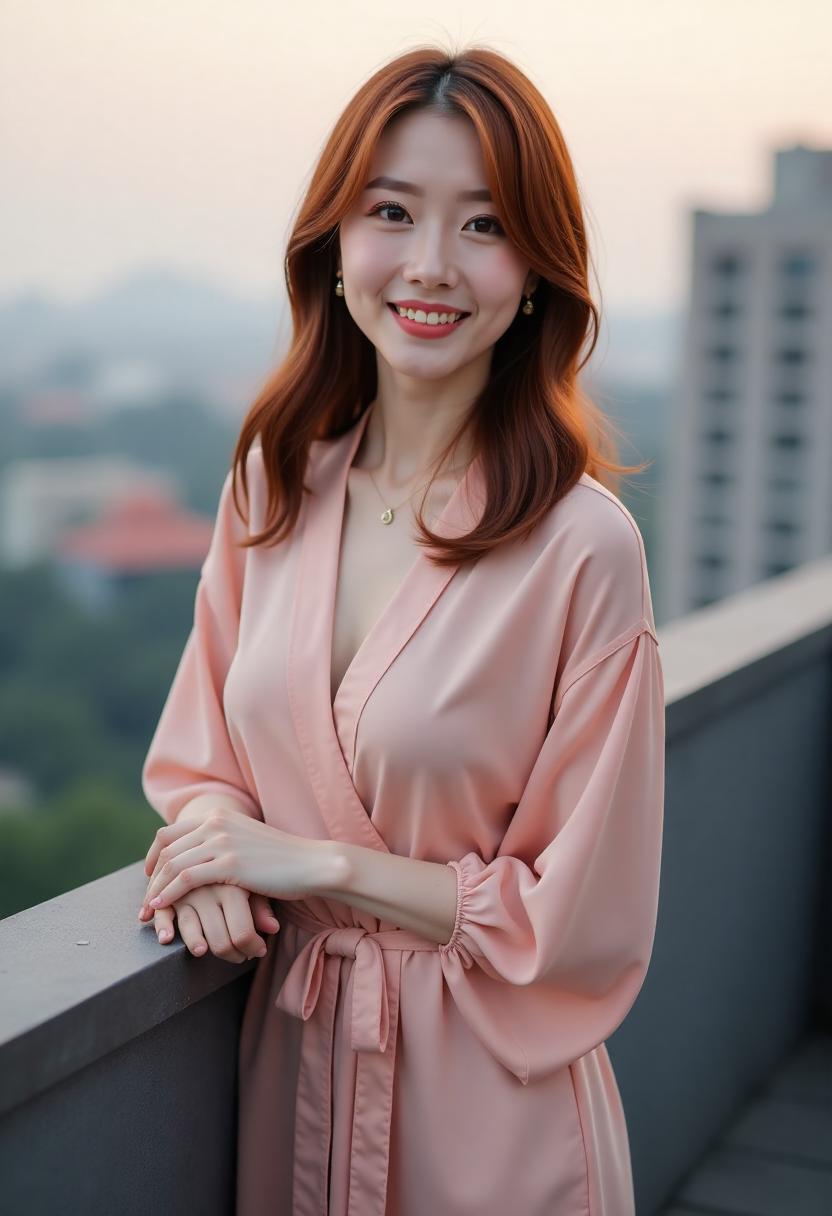 城市夜景中的男女主角